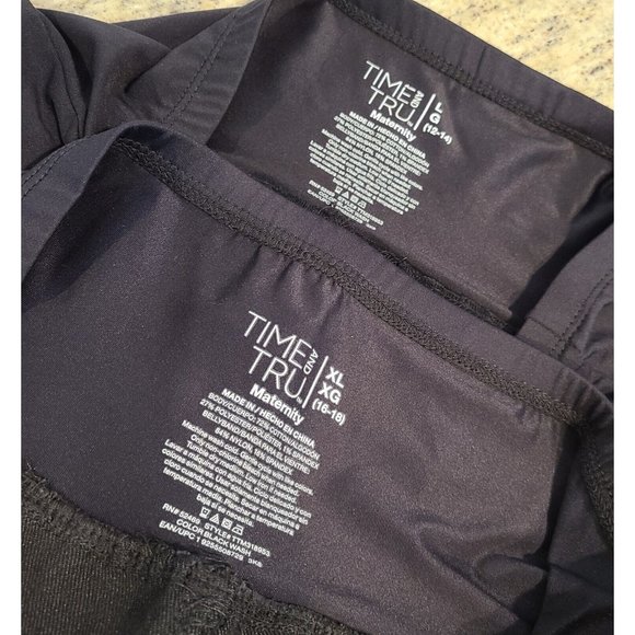 Time and Tru Women L & XL Maternity Black Denim Stretch Skinny Jeans Full Panel - Picture 4 of 10